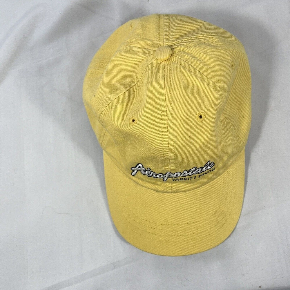 Aeropostale Varsity Squad 1987 Strapback Baseball Hat Cap Yellow One Size Fits - Picture 6 of 11